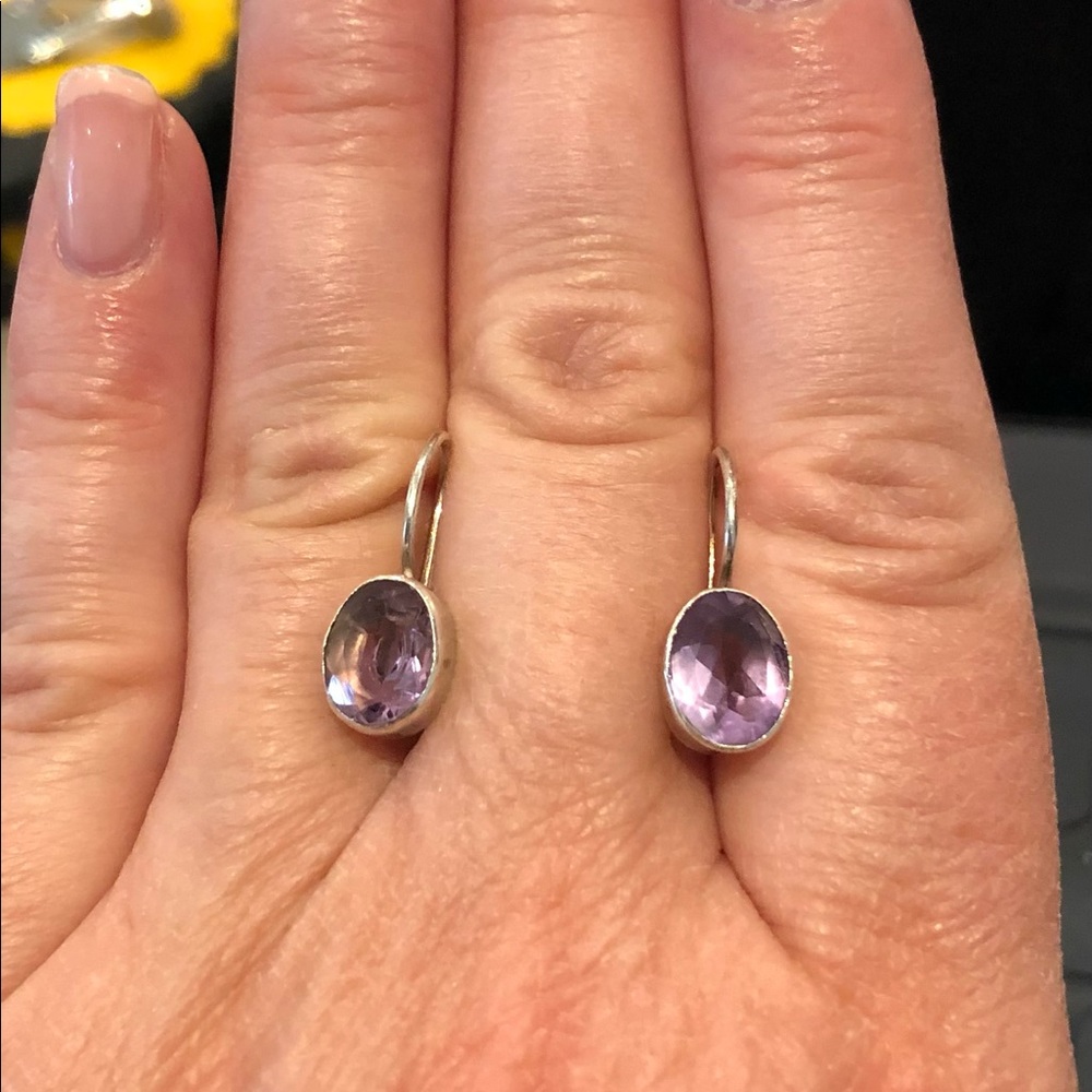 Amethyst Oval Earrings